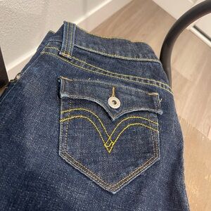 Levi's Dark Blue Jeans with Yellow Stitching